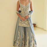 Blue Pearl Sharara Set