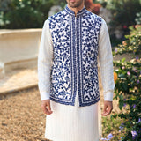 Blue Thread Work Bundi Set