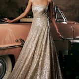 Champagne Sequin Gown