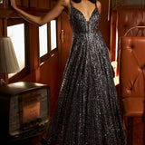 Charcoal Sequin Gown