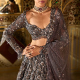 Charcoal Sequin Lehenga Set