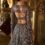 Charcoal Sequin Lehenga Set