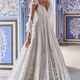 Cream Dori Anarkali Set