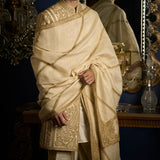 Cream Gold Sherwani Set