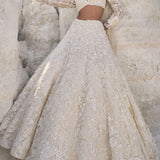 Cream Three-Dimensional Lehenga Set