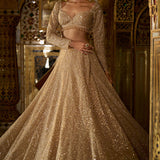 Gold Sequin Lehenga Set
