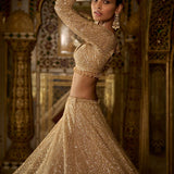 Gold Sequin Lehenga Set
