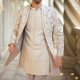 Grey Open Jacket Set