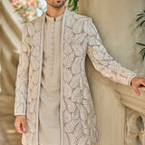 Grey Open Jacket Set