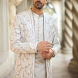 Grey Open Jacket Set