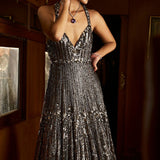 Gun Metal Sequin Gown