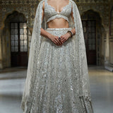 Ivory Mirror Work Lehenga Set