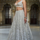 Ivory Mirror Work Lehenga Set