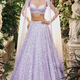 Lavender Sequin Lehenga Set