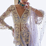 Mauve Pearl Sharara Set
