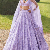 Mauve Sequin Lehenga Set