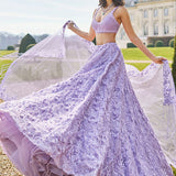 Mauve Sequin Lehenga Set