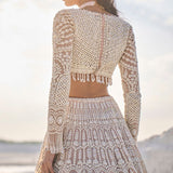 Nude Cream Dori Lehenga Set