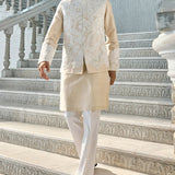 Nude Cut Work Bundi Set