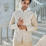 Nude Cut Work Bundi Set