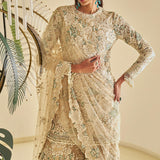 Nude Floral Sharara Set