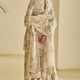Nude Floral Sharara Set