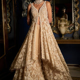 Nude High-Low Sharara Set