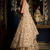 Nude High-Low Sharara Set