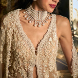 Nude High-Low Sharara Set