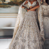 Nude Pearl Cut Work Lehenga Se