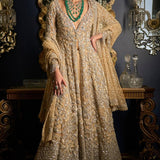Nude Silver High-Low Sharara Set