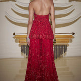 Off-Shoulder Red Sharara Set