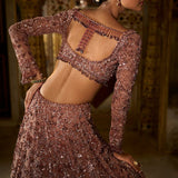 Plum Crystal Lehenga Set