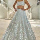 Powder Blue Sequin Lehenga Set