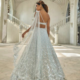 Powder Blue Sequin Lehenga Set