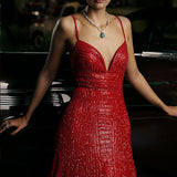Red Sequin Gown