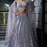 Rose Gold Mirror Work Lehenga Set