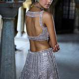 Rose Gold Mirror Work Lehenga Set