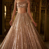 Rose Gold Sequin Lehenga Set