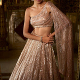 Rose Gold Sequin Lehenga Set