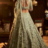 Sage Green Cut Work Lehenga Set