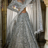 Silver Cut Work Lehenga Set
