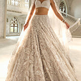 Silver Floral Lehenga Set