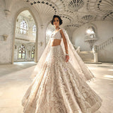 Silver Floral Lehenga Set