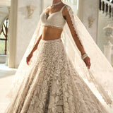 Silver Floral Lehenga Set