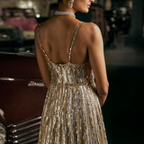 Silver Gold Crystal Gown