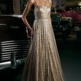 Silver Gold Crystal Gown