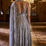Silver Gold Tissue Sharara Set