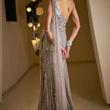 Silver Grey Sequin Sharara Set