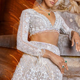 Silver Sequin Skirt Set